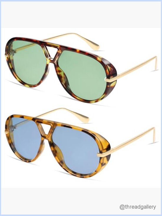 Oversized Trendy Polarized Aviator Sunglasses Round Retro Shield Shades main image 5